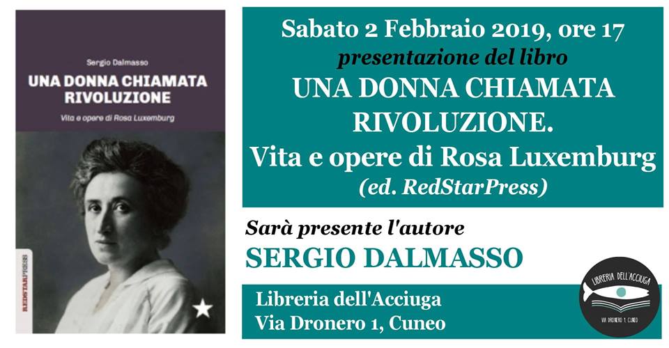 Promozione evento presentazione libro alla Libreria dell'Acciuga di Cuneo