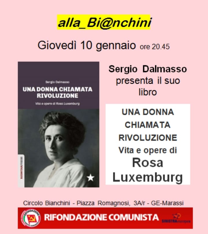 Evento presentazione libro Rosa Luxemburg alla Bianchini di Genova Marassi